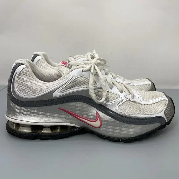 Nike Reax Run 5 Sneakers Shoes Running Training Athletic Silver White Womens 8 - Picture 2 of 14